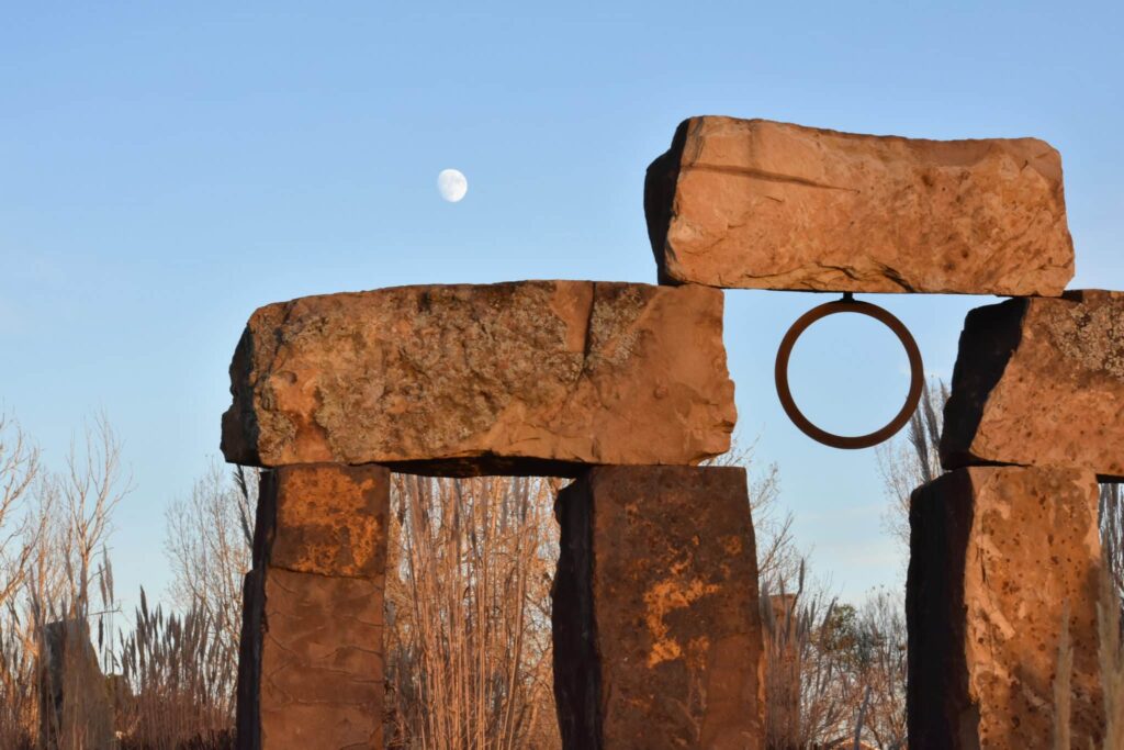 moonrise behind the seven stone